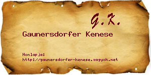 Gaunersdorfer Kenese névjegykártya
